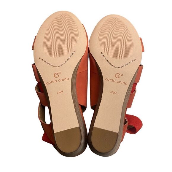 CC CORSO COMO Ontariss Hot Sauce Women's Wedge Sandals NEW 6.5 - Picture 6 of 6